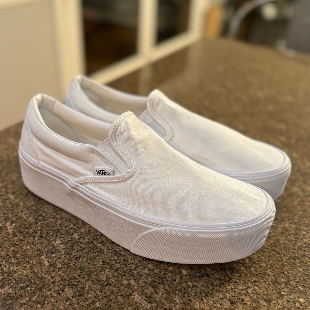 Vans Slip-On Stackform Skate Shoe - White Monochrome 9.5